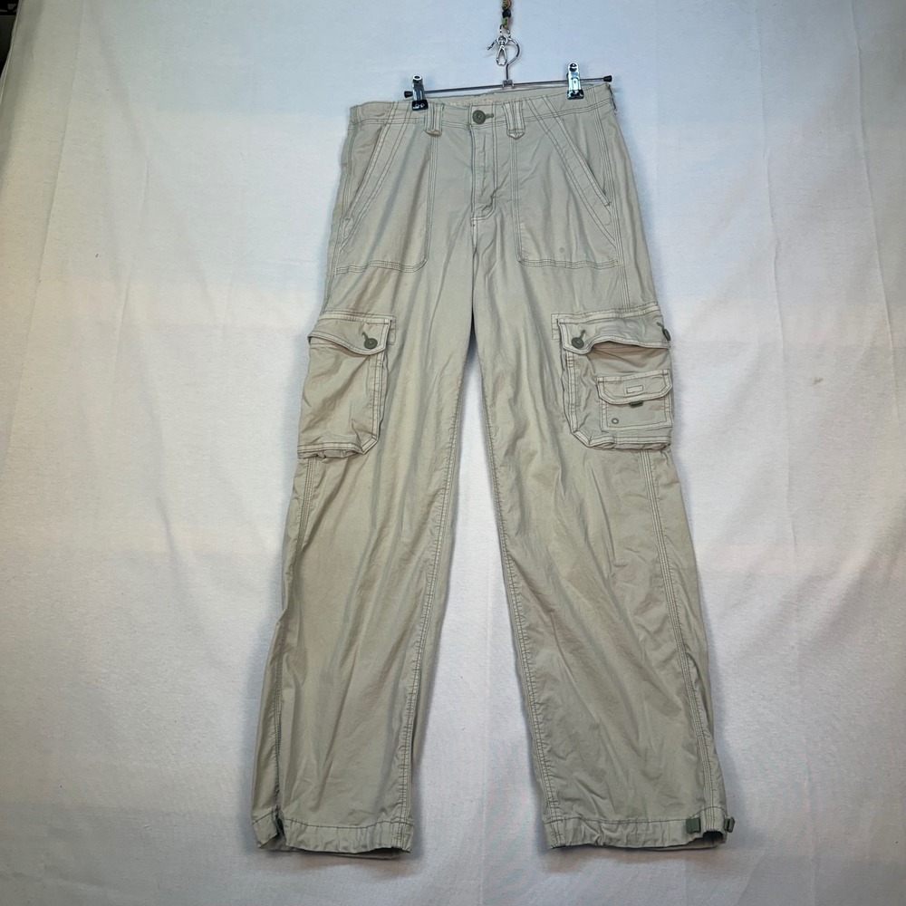 American Eagle Khaki Cargo Pants Womens 8 Regular Stretch Utility Straight Leg
